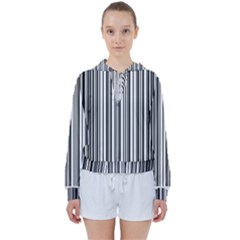 Barcode Pattern Women s Tie Up Sweat