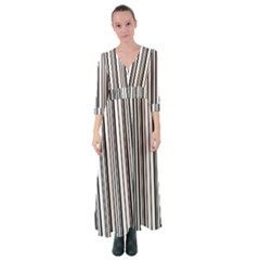 Barcode Pattern Button Up Maxi Dress by Sapixe