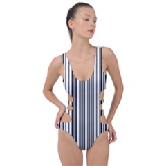 Barcode Pattern Side Cut Out Swimsuit by Sapixe