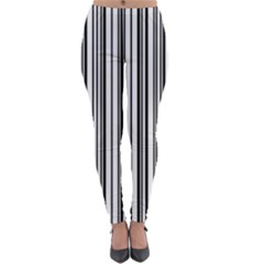 Barcode Pattern Lightweight Velour Leggings by Sapixe