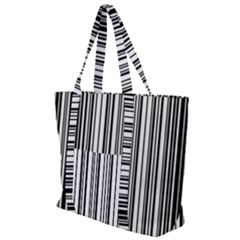 Barcode Pattern Zip Up Canvas Bag by Sapixe