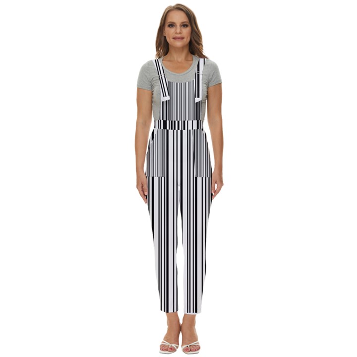 Barcode Pattern Women s Pinafore Overalls Jumpsuit