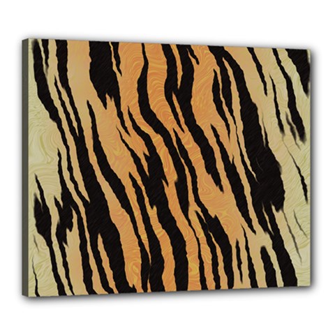 Tiger Animal Print A Completely Seamless Tile Able Background Design Pattern Canvas 24  X 20  (stretched) by Amaryn4rt