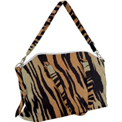 Tiger Animal Print A Completely Seamless Tile Able Background Design Pattern Canvas Crossbody Bag by Amaryn4rt