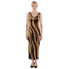 Tiger Animal Print A Completely Seamless Tile Able Background Design Pattern Fitted Maxi Dress by Amaryn4rt