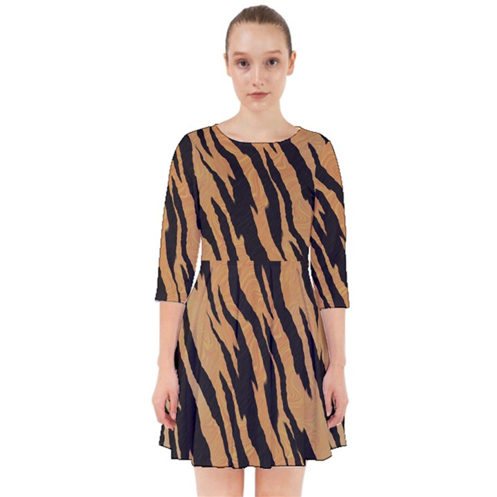 Tiger Animal Print A Completely Seamless Tile Able Background Design Pattern Smock Dress