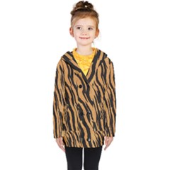 Tiger Animal Print A Completely Seamless Tile Able Background Design Pattern Kids  Double Breasted Button Coat by Amaryn4rt