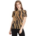 Tiger Animal Print A Completely Seamless Tile Able Background Design Pattern Women s Short Sleeve Rash Guard View1