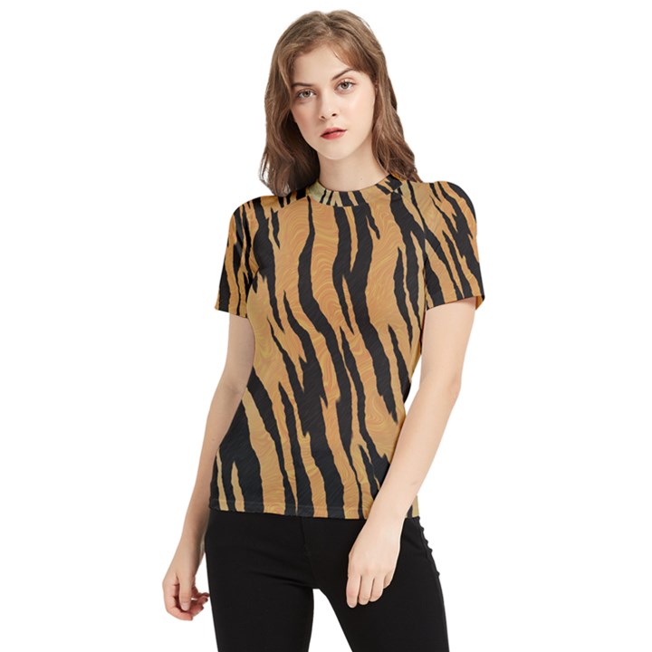 Tiger Animal Print A Completely Seamless Tile Able Background Design Pattern Women s Short Sleeve Rash Guard