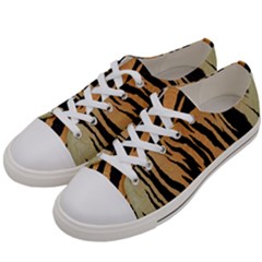 Tiger Animal Print A Completely Seamless Tile Able Background Design Pattern Women s Low Top Canvas Sneakers by Amaryn4rt