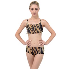 Tiger Animal Print A Completely Seamless Tile Able Background Design Pattern Layered Top Bikini Set by Amaryn4rt