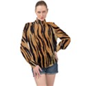 Tiger Animal Print A Completely Seamless Tile Able Background Design Pattern High Neck Long Sleeve Chiffon Top View1