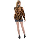 Tiger Animal Print A Completely Seamless Tile Able Background Design Pattern High Neck Long Sleeve Chiffon Top View2