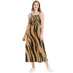 Tiger Animal Print A Completely Seamless Tile Able Background Design Pattern Boho Sleeveless Summer Dress by Amaryn4rt