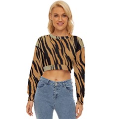 Tiger Animal Print A Completely Seamless Tile Able Background Design Pattern Lightweight Long Sleeve Sweatshirt by Amaryn4rt