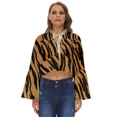 Tiger Animal Print A Completely Seamless Tile Able Background Design Pattern Boho Long Bell Sleeve Top by Amaryn4rt