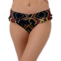 Abstract Pattern Geometric Backgrounds  Frill Bikini Bottom by Eskimos