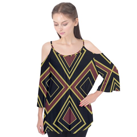 Abstract Pattern Geometric Backgrounds  Flutter Sleeve Tee  by Eskimos