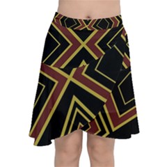 Abstract Pattern Geometric Backgrounds  Chiffon Wrap Front Skirt by Eskimos