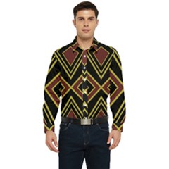 Abstract Pattern Geometric Backgrounds  Men s Long Sleeve  Shirt by Eskimos