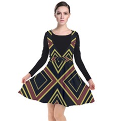 Abstract Pattern Geometric Backgrounds  Plunge Pinafore Dress by Eskimos