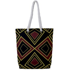 Abstract Pattern Geometric Backgrounds  Full Print Rope Handle Tote (small) by Eskimos