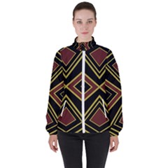 Abstract Pattern Geometric Backgrounds  Women s High Neck Windbreaker by Eskimos