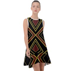 Abstract Pattern Geometric Backgrounds  Frill Swing Dress by Eskimos