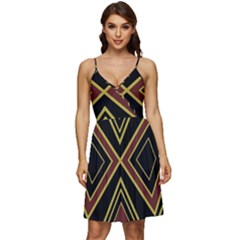 Abstract Pattern Geometric Backgrounds  V-neck Pocket Summer Dress 