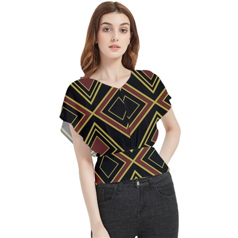 Abstract Pattern Geometric Backgrounds  Butterfly Chiffon Blouse by Eskimos