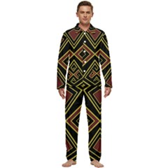 Abstract Pattern Geometric Backgrounds  Men s Long Sleeve Velvet Pocket Pajamas Set