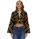 Abstract pattern geometric backgrounds  Boho Long Bell Sleeve Top View1