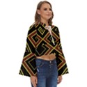 Abstract pattern geometric backgrounds  Boho Long Bell Sleeve Top View3