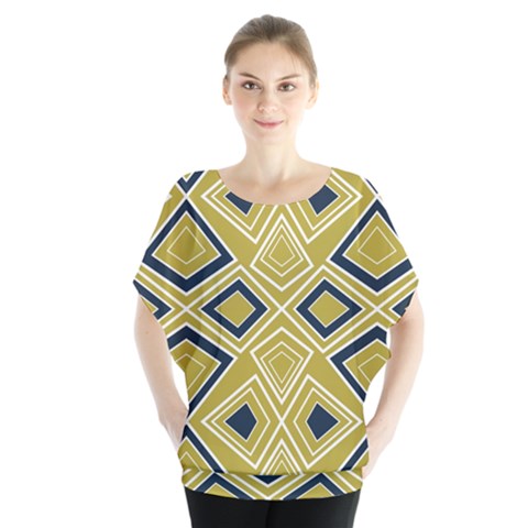 Abstract Pattern Geometric Backgrounds   Batwing Chiffon Blouse by Eskimos