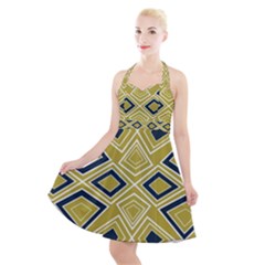 Abstract Pattern Geometric Backgrounds   Halter Party Swing Dress  by Eskimos