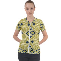 Abstract Pattern Geometric Backgrounds   Short Sleeve Zip Up Jacket by Eskimos