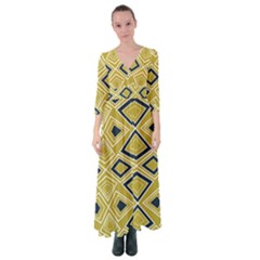 Abstract Pattern Geometric Backgrounds   Button Up Maxi Dress by Eskimos