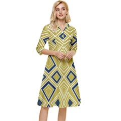 Abstract Pattern Geometric Backgrounds   Classy Knee Length Dress