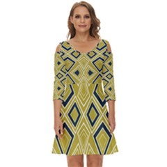 Abstract Pattern Geometric Backgrounds   Shoulder Cut Out Zip Up Dress by Eskimos