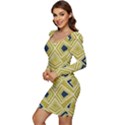 Abstract pattern geometric backgrounds   Women Long Sleeve Ruched Stretch Jersey Dress View3