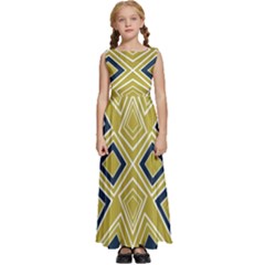 Abstract Pattern Geometric Backgrounds   Kids  Satin Sleeveless Maxi Dress