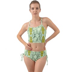 Abstract Pattern Geometric Backgrounds Mini Tank Bikini Set by Eskimos