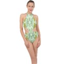 Abstract pattern geometric backgrounds Halter Side Cut Swimsuit View1