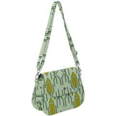 Abstract Pattern Geometric Backgrounds Saddle Handbag by Eskimos