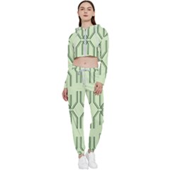 Abstract Pattern Geometric Backgrounds Cropped Zip Up Lounge Set by Eskimos