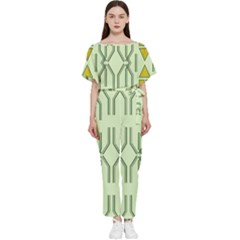 Abstract Pattern Geometric Backgrounds Batwing Lightweight Chiffon Jumpsuit by Eskimos