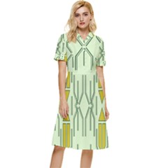 Abstract Pattern Geometric Backgrounds Button Top Knee Length Dress by Eskimos