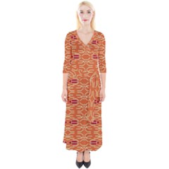 Abstract Pattern Geometric Backgrounds  Quarter Sleeve Wrap Maxi Dress by Eskimos