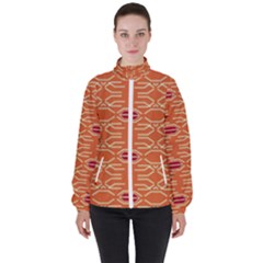 Abstract Pattern Geometric Backgrounds  Women s High Neck Windbreaker by Eskimos