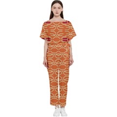 Abstract Pattern Geometric Backgrounds  Batwing Lightweight Chiffon Jumpsuit by Eskimos